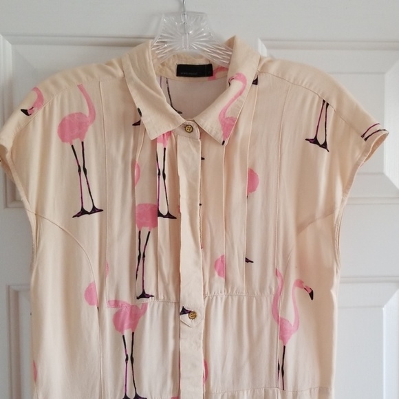 SOLD! Vero Moda pink flamingo dress sz 38 - Picture 4 of 8